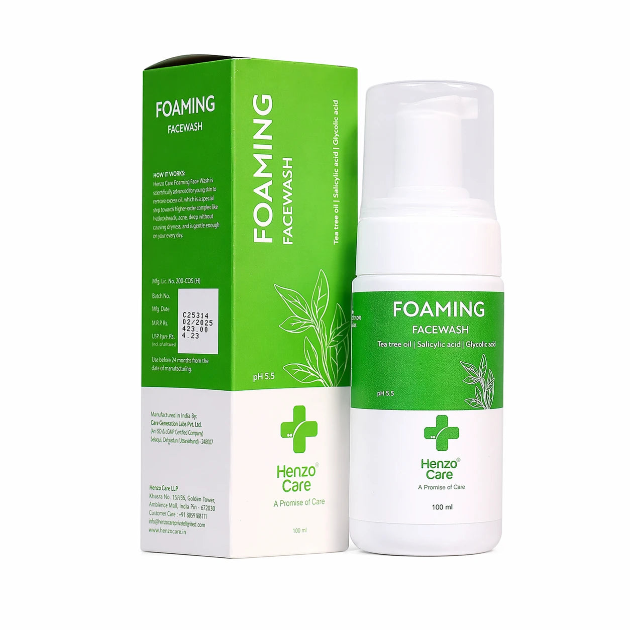 HENZOCARE FOAMING FACEWASH | 100ml